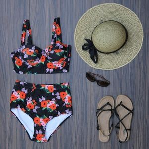 High Waisted Vintage Style Swimsuit